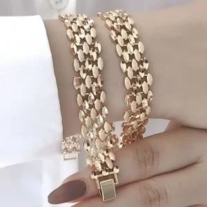 دستبند تراش دار طرح طلا ژوپینگ