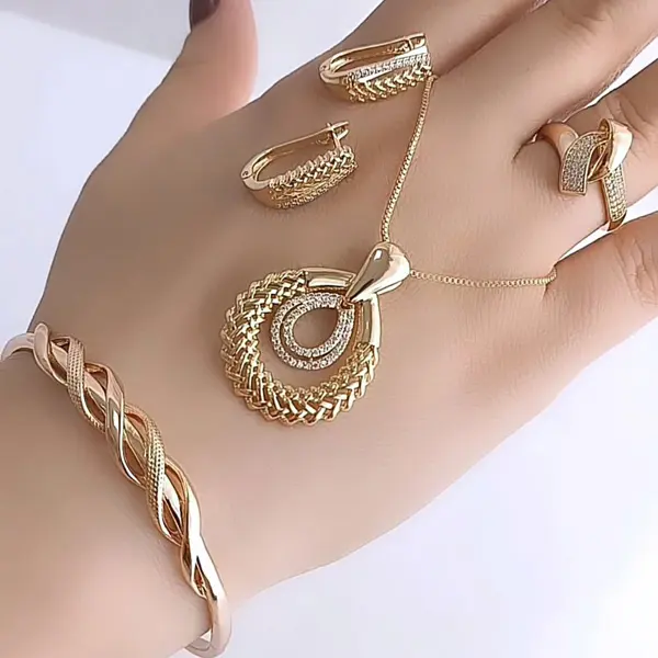 ست اشکی نگین دار  ژوپینگ