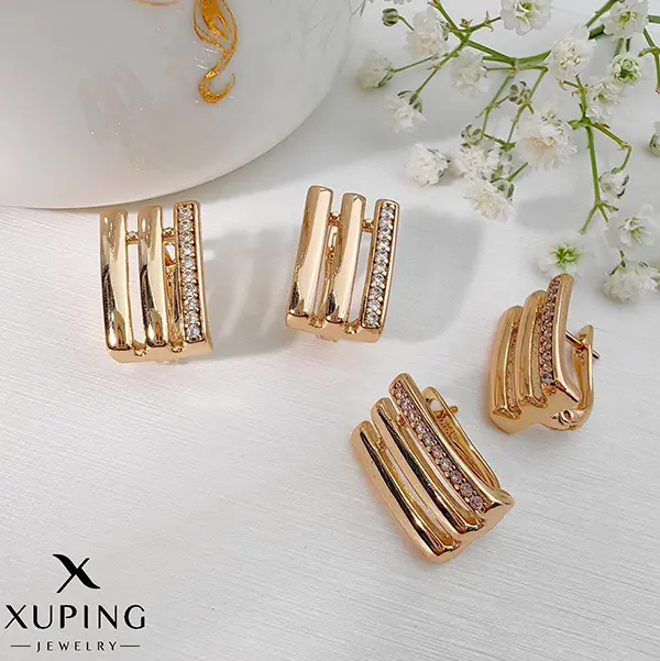 گوشواره طرح طلا نگین دار ژوپینگ 