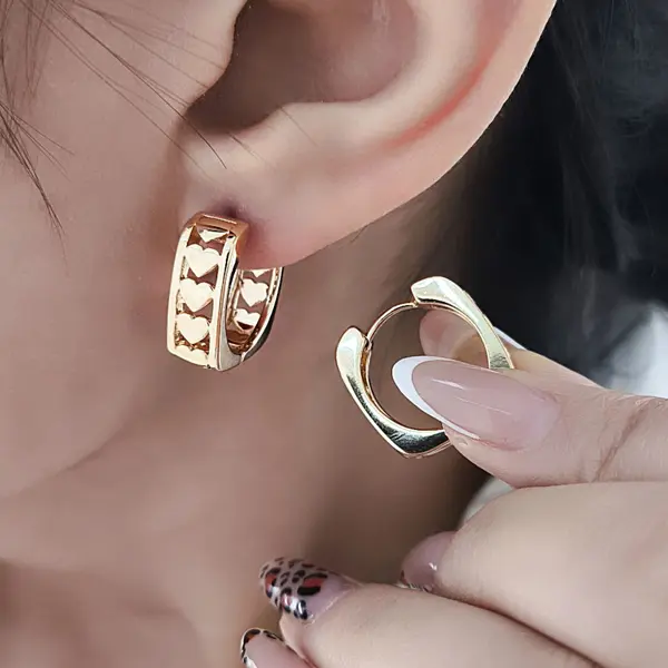 گوشواره حلقه ای طرح طلا ژوپینگ 