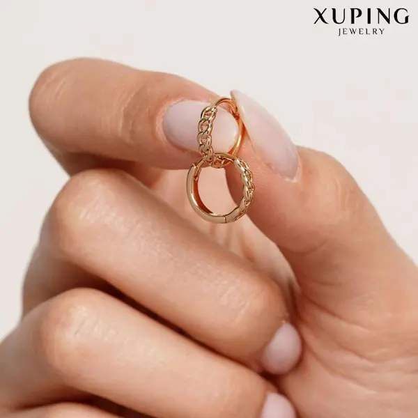 گوشواره حلقه ای طرح طلا ژوپینگ 